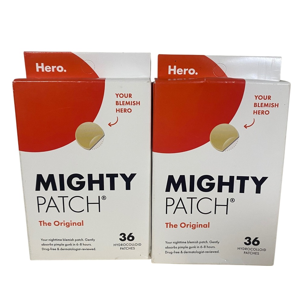 Hero Cosmetics Mighty Patch 2 Pack 72‎ Count Hydrocolloid Zit Blemish Patch